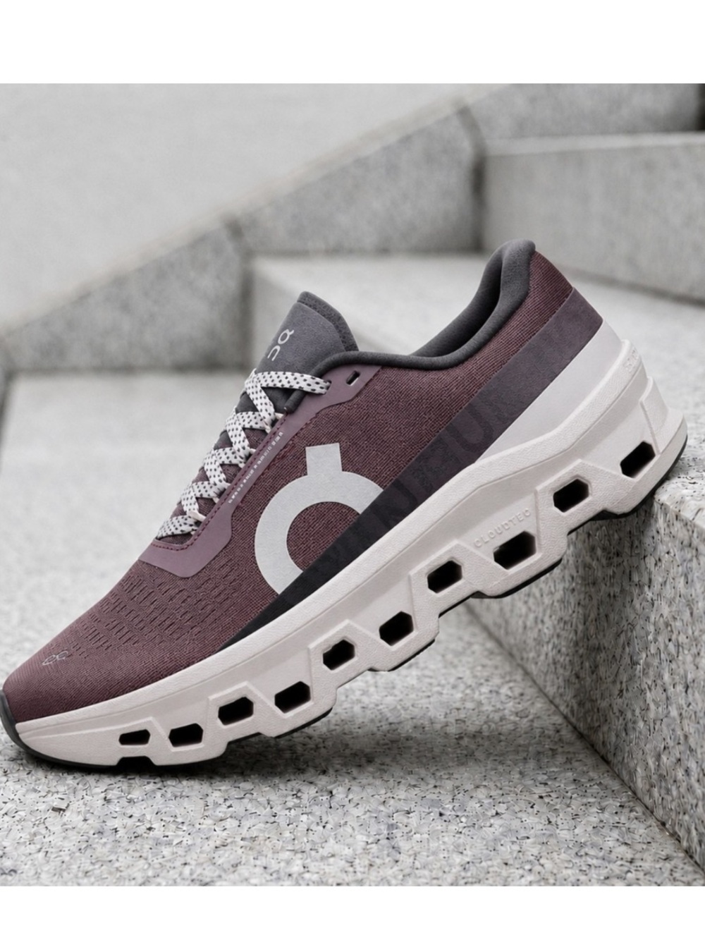 On Women's Cloudmonster 1 Running Sneakers in Gobi/Lily